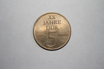 DDR Währung - Gedenkmünze 5 Mark 20. Jahrestag der DDR