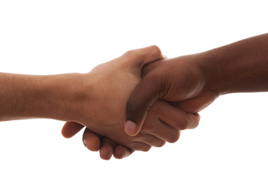 multirracial handshake