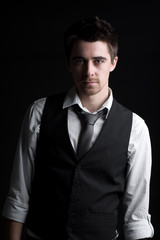 Smart Looking Male in Shirt, Tie and Waistcoat