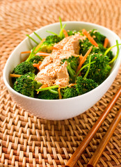 broccoli with sesame tofu dressing