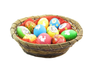 Fototapeta na wymiar Basket of Easter Eggs