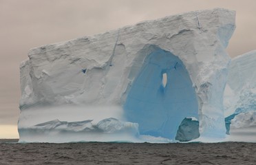 Beautiful iceberg in Antarctica seen from a sailing boat