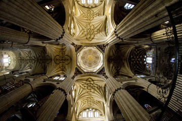 interior of cathedral in Salamanca, Castile and Leon, Spain