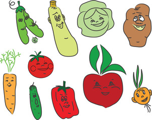 Set of vegetables