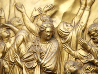 Fototapeta na wymiar Florence - Baptysterium, Panel z drzwiami raju