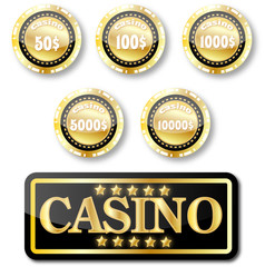 Chips, casino icons