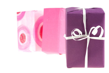 three colorful presents