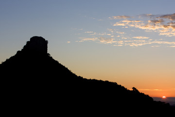 La Roche de Solutre at dawn, Burgundy, France