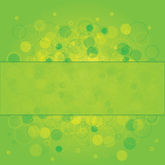 Green abstract background with circles