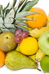 plano cerrado de frutas variadas