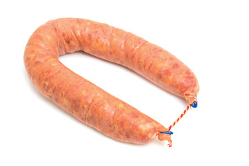 Fresh sausage over white background © Sandra van der Steen