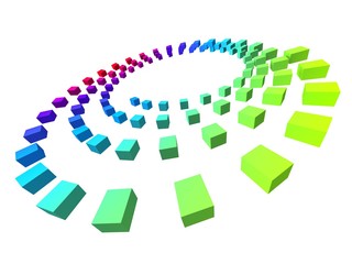 farbige Kreise aus Würfeln