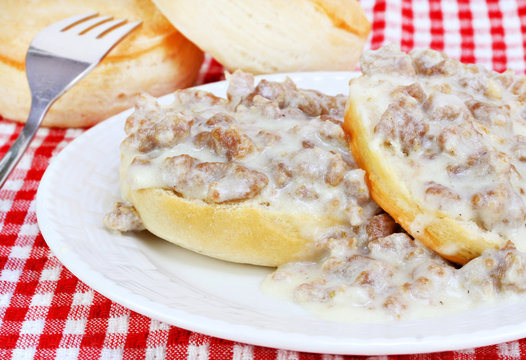 Biscuits, sausage and gravy