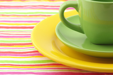 Multicolored dishware