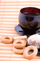 Cup of tea and dessert