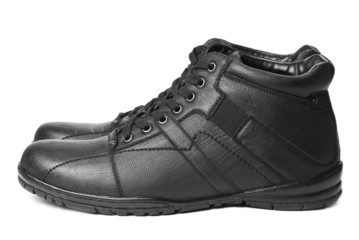 male winter boots isolated on white