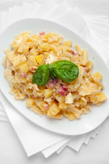 Pasta with Potatoes Provola Cheese and Bacon