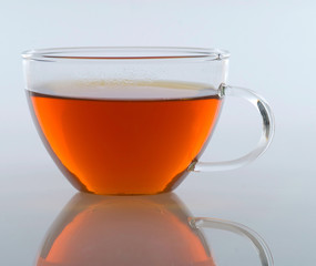 Glass cup of tea