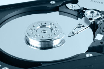 closeup hard disk drive
