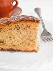 Chocolate Cake Slice at Breakfast.
