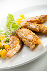 Grilled turkey fillet and vegetable salad