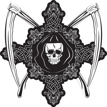 Skull in cross