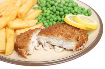Haddock, Chips and Peas