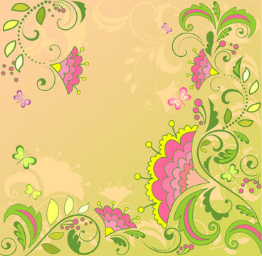 Retro floral card