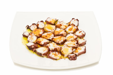 presentación de pulpo a la gallega