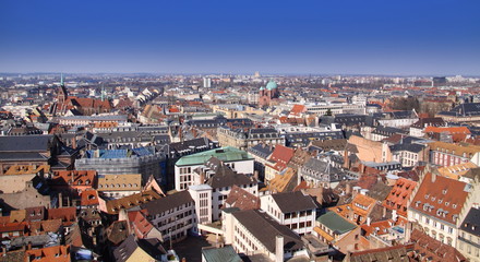 Ville de Strasbourg, vue du ciel