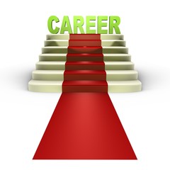 Red carpet to a successful career - a 3d image