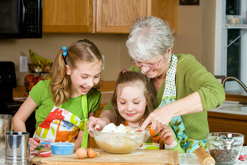 Grandma baking cookies