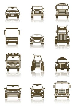 illustration of different Transportation icon set