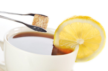 cup of tea with lemon