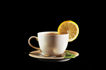 cup of tea with lemon