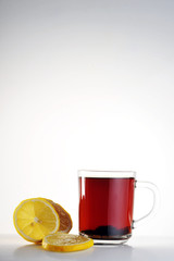 cup of tea and  lemon