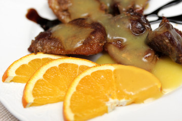 Roast duck with oranges