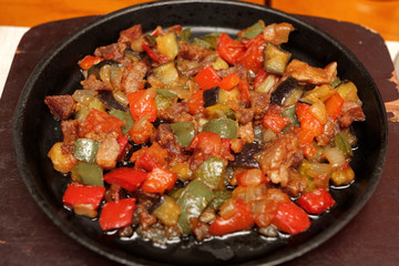 Roast veal with vegetables