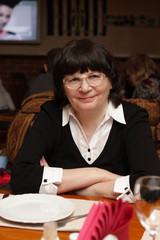 Woman at restaurant
