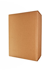 Brown carton box isolated over white background.