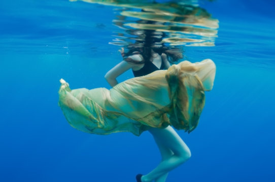 girl underwater