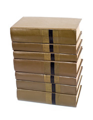 Books stack isolated on white