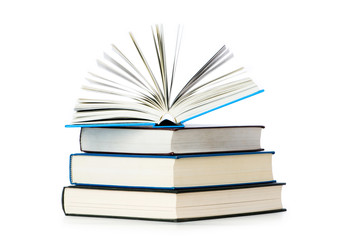 Stack of books isolated on the white