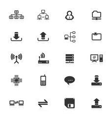 Collection of vector computer network icons.
