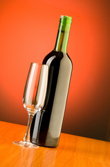 Wine concept with gradient background