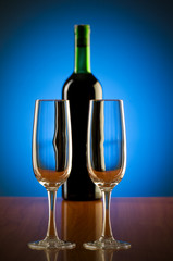 Wine concept with gradient background