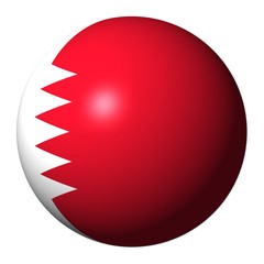 Bahrain flag sphere isolated on white illustration