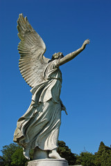 angel statue protecting irish garden