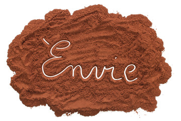 Poudre de cacao gravée envie