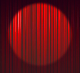 Red Curtain With Big Spot